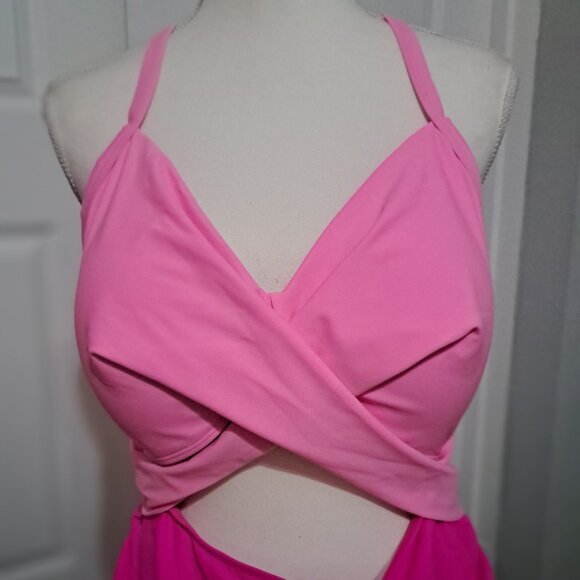 EOMENIE One Piece Tummy Control Cutout High Waisted Tie Back Swimsuit 20W NWT - Picture 2 of 6